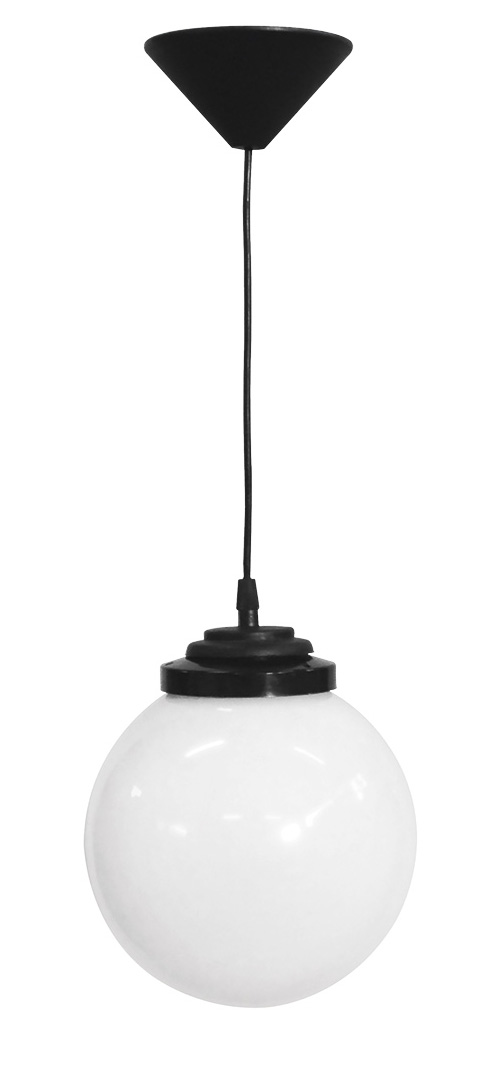 11-0052 Φωτιστικό Κρεμαστό LP-100K Φ20 1L BLACK - Image 1