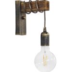 Φωτιστικό τοίχου Ε/27ΑΡ SQUARE BRONZE ΑΠΛΙΚΑ ΞΥΛΟ