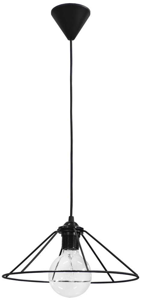 Φωτιστικό μεταλλικό FUN-350/24 1L PENDEL BLACK