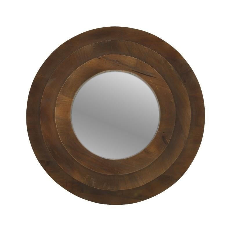 Καθρέπτης ξύλινος στρογγυλός 3 επίπεδα
