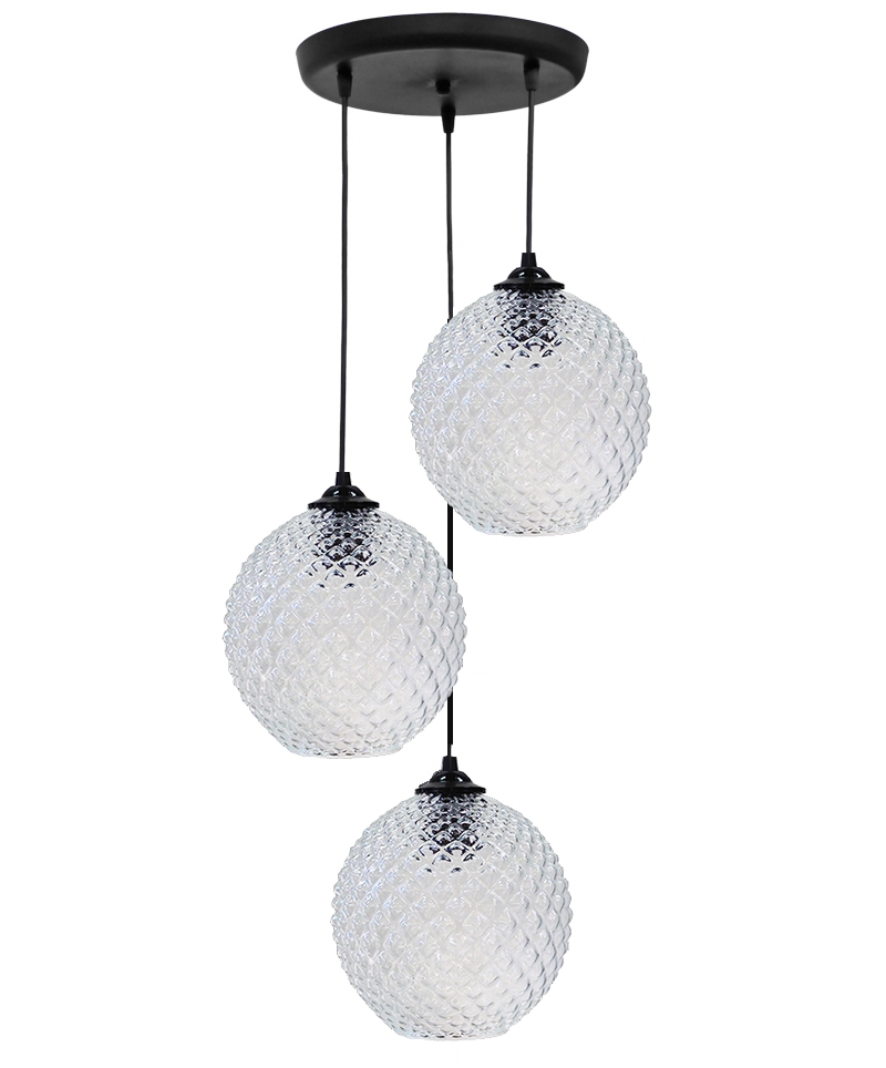 Κρεμαστό φωτιστικό ανισόπεδο 5010/3 BL-TRANSPARANTE ΓΥΑΛΙΝΟ