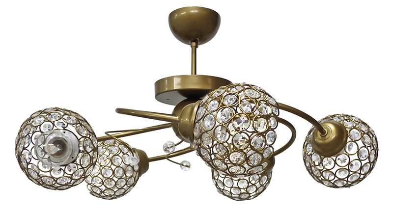 CHRIS/5 PL BRONZE PLAFON CRYSTALS