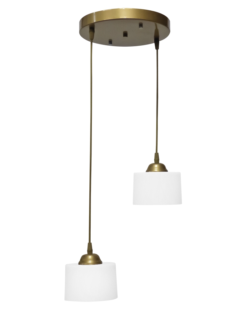 DRUM/14 PENDEL 2/L WHITE-GOLD ΚΡΕΜΑΣΤΟ