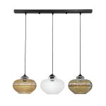 Κρεμαστό φωτιστικό RIGATO/3 RAGA BL-TRICOLORE ΓΥΑΛΙΝΟ