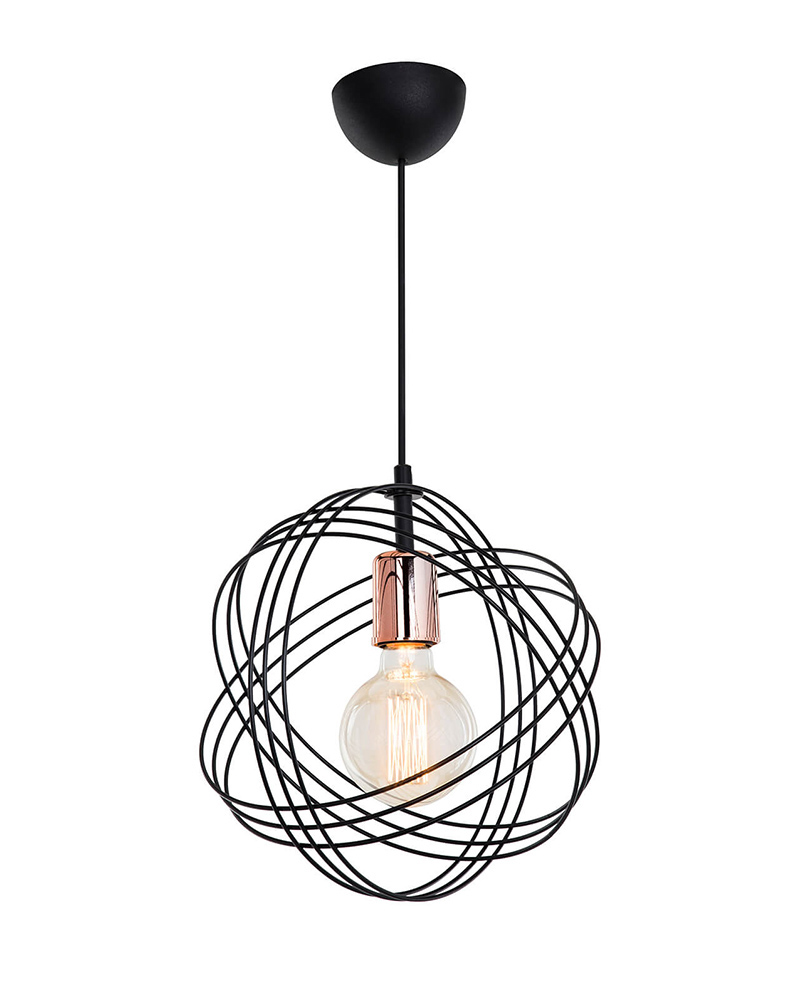 mekik_siyahbakir_sarkit_yanik_DESALUCE SATURNO BLACK 1/L Μοντέρνο φωτιστικό - Image 1