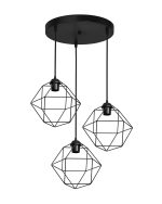 DM-03PENDEL 3/L BLACK ΚΡΕΜΑΣΤΟ ΑΝΙΣΟΠΕΔΟ ΠΟΛΥΓΩΝΟ ΜΕΤΑΛΛΙΚΟ