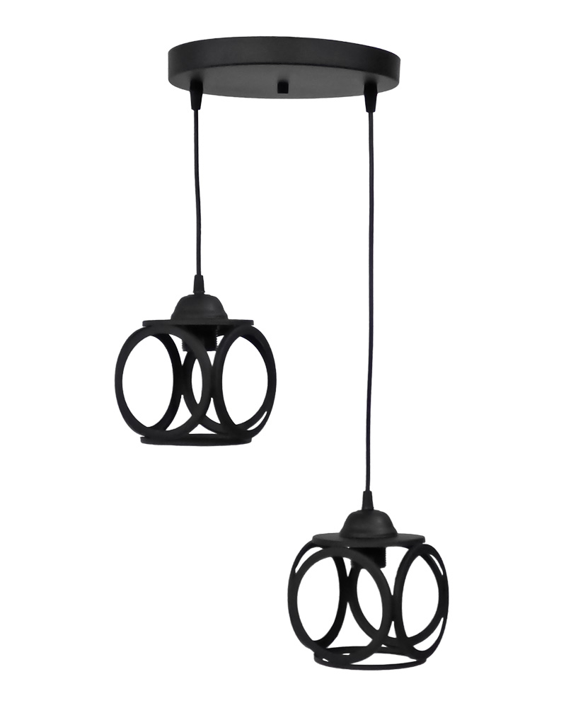P1300166 DM-05PENDEL 2/L BLACK ΚΡΕΜΑΣΤΟ - Image 1