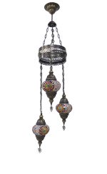 ORIENTAL 3/L ΚΡΕΜΑΣΤΟ  ΒΙΤΡΩ  BRONZE-ΠΟΛΥΧΡΩΜΟ ΓΥΑΛΙ