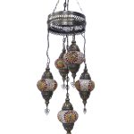 ORIENTAL 5/L ΚΡΕΜΑΣΤΟ  ΒΙΤΡΩ  BRONZE-ΠΟΛΥΧΡΩΜΟ ΓΥΑΛΙ