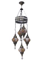 ORIENTAL 5/L ΚΡΕΜΑΣΤΟ  ΒΙΤΡΩ  BRONZE-ΠΟΛΥΧΡΩΜΟ ΓΥΑΛΙ