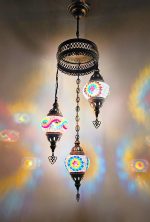 ORIENTAL 3/L ΚΡΕΜΑΣΤΟ  ΒΙΤΡΩ  BRONZE-ΠΟΛΥΧΡΩΜΟ ΓΥΑΛΙ - Image 2