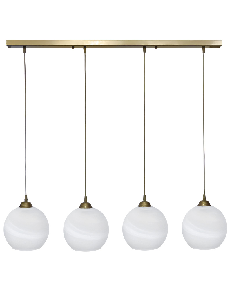 02-0510 GL-6040/4L RAGA GOLD-WH Κρεμαστό φωτιστικό GL-6040/4L RAGA GOLD-WHITE ΚΡΕΜΑΣΤΟ ΑΛΑΒΑΣΤΡΟ - Image 1